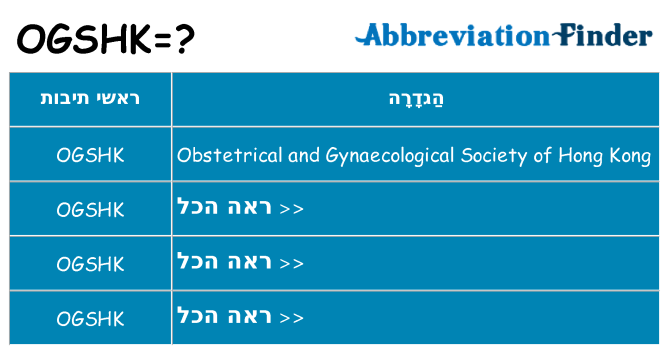 מה הפירוש ogshk
