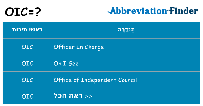 מה הפירוש oic