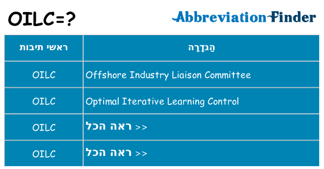 מה הפירוש oilc