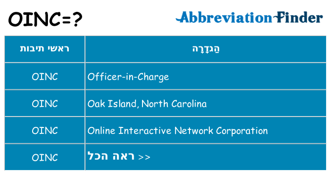 מה הפירוש oinc