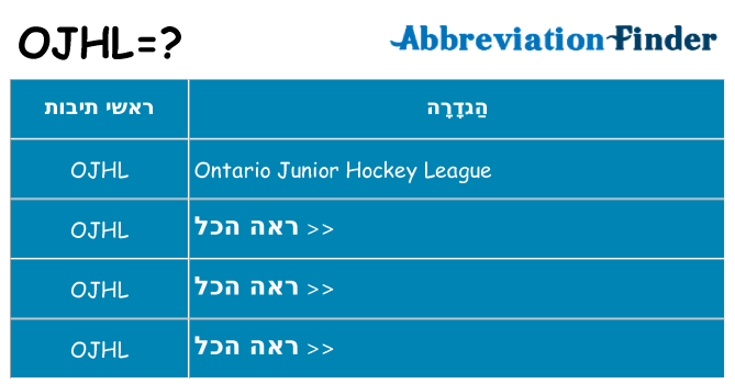 מה הפירוש ojhl