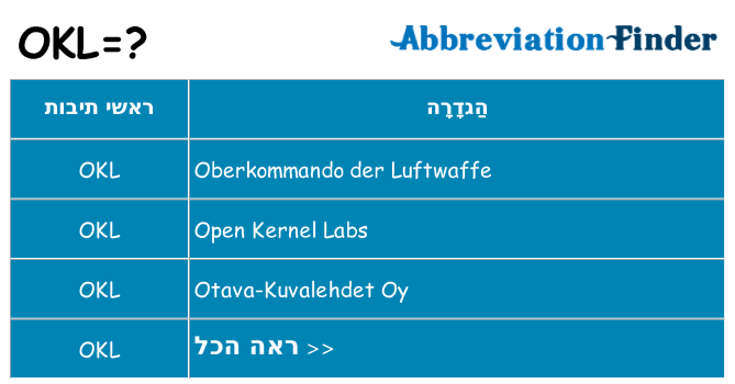 מה הפירוש okl