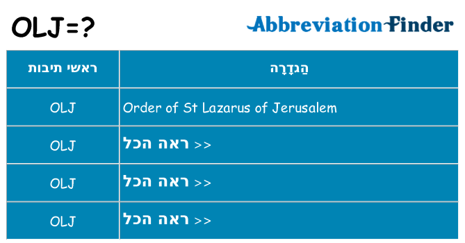 מה הפירוש olj