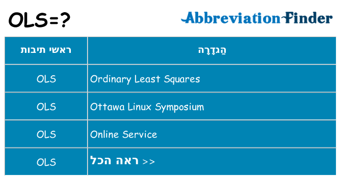 מה הפירוש ols