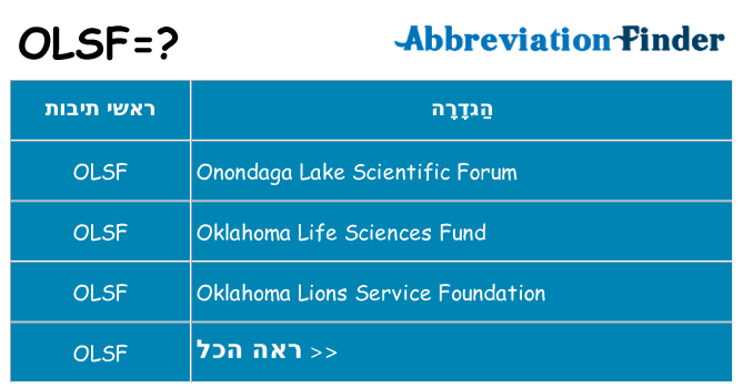 מה הפירוש olsf