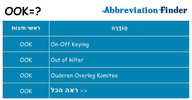מה הפירוש ook