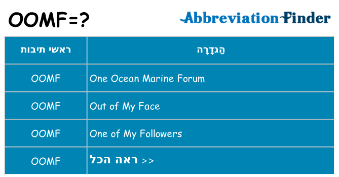 מה הפירוש oomf