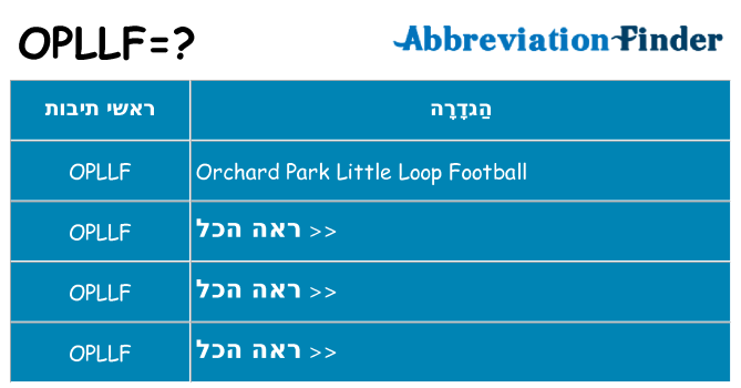 מה הפירוש opllf