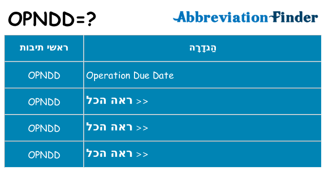 מה הפירוש opndd