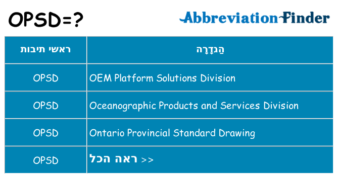 מה הפירוש opsd