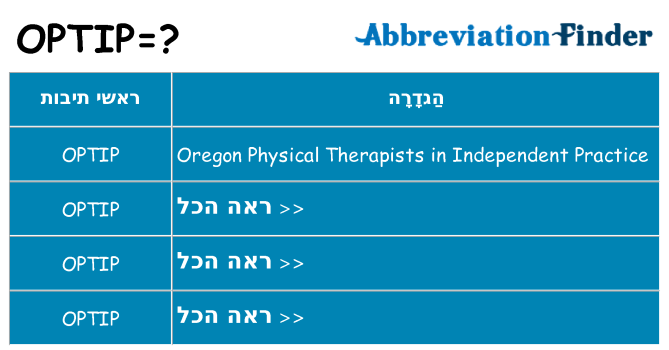 מה הפירוש optip