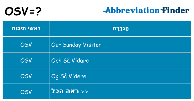 מה הפירוש osv