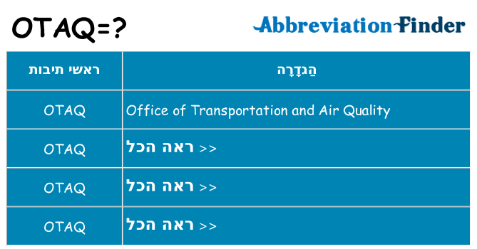 מה הפירוש otaq