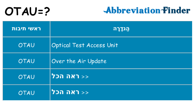 מה הפירוש otau