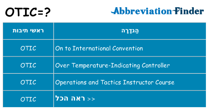 מה הפירוש otic