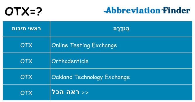 מה הפירוש otx
