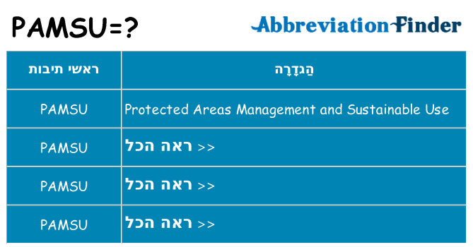 מה הפירוש pamsu