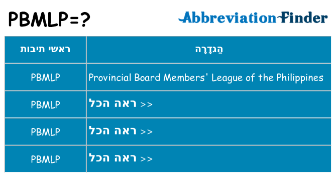 מה הפירוש pbmlp