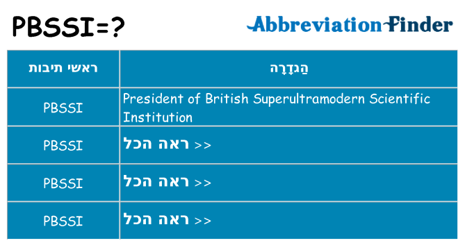 מה הפירוש pbssi