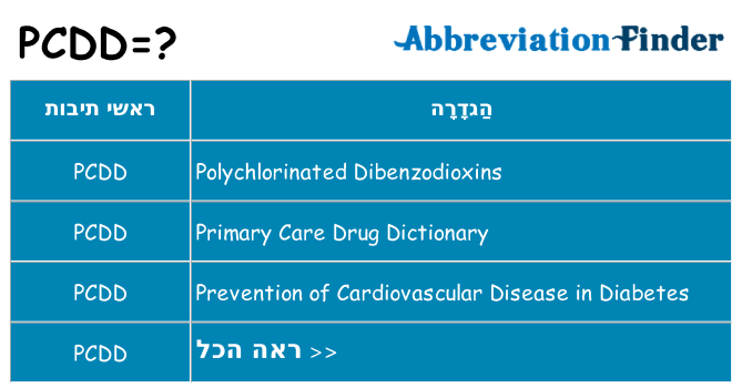 מה הפירוש pcdd