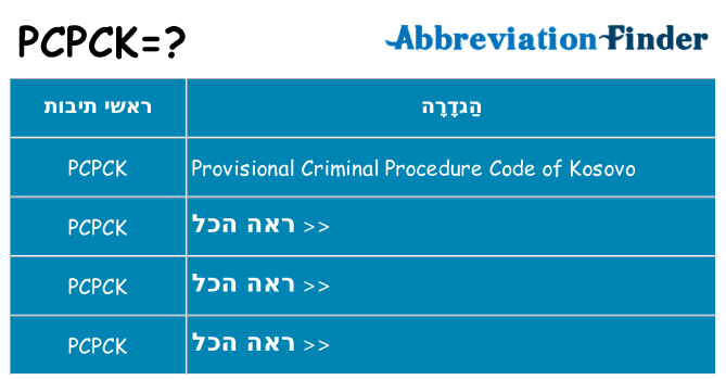 מה הפירוש pcpck