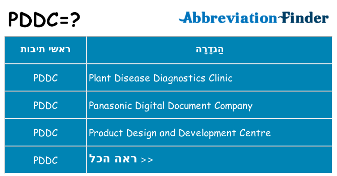 מה הפירוש pddc