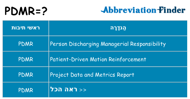 מה הפירוש pdmr