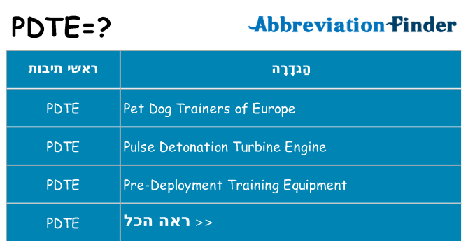 מה הפירוש pdte