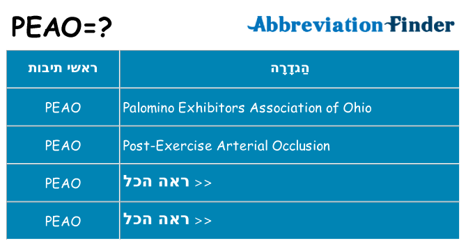 מה הפירוש peao