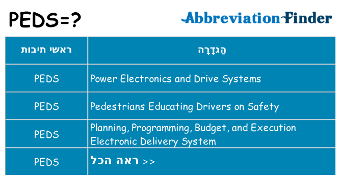 מה הפירוש peds