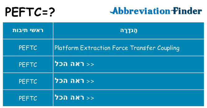 מה הפירוש peftc