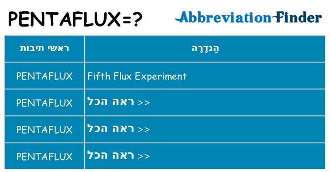 מה הפירוש pentaflux