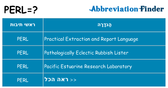 מה הפירוש perl