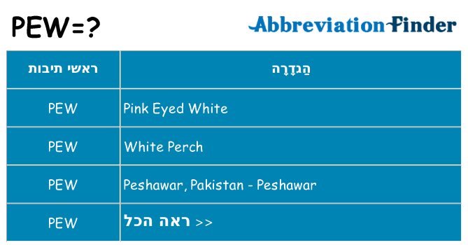 מה הפירוש pew