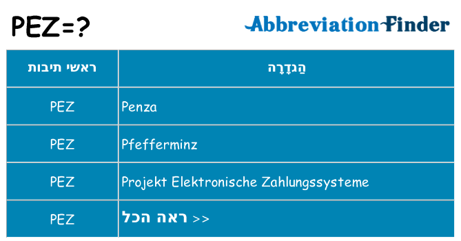 מה הפירוש pez