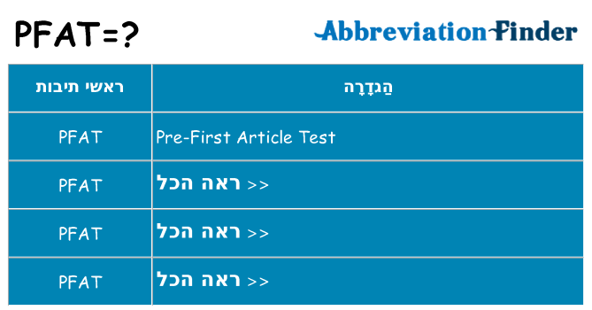 מה הפירוש pfat