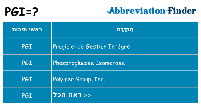 מה הפירוש pgi
