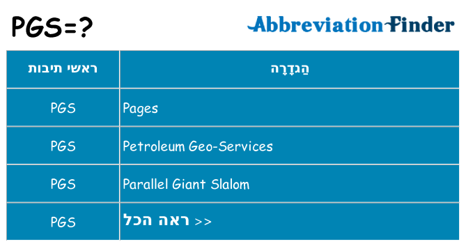 מה הפירוש pgs