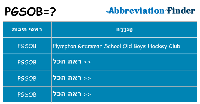 מה הפירוש pgsob