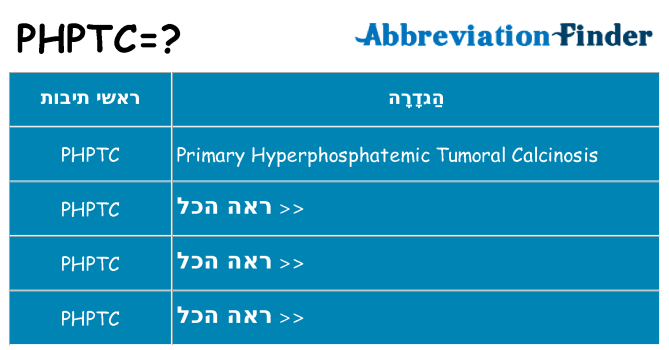 מה הפירוש phptc