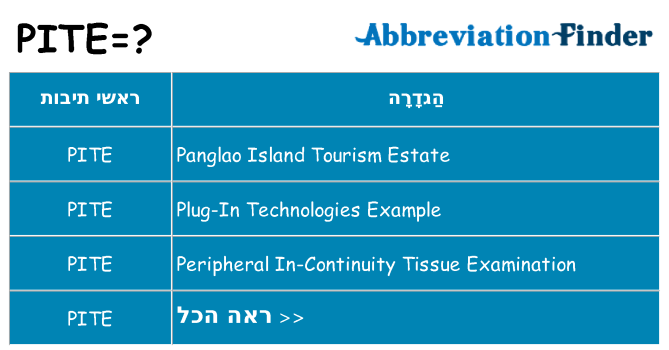 מה הפירוש pite