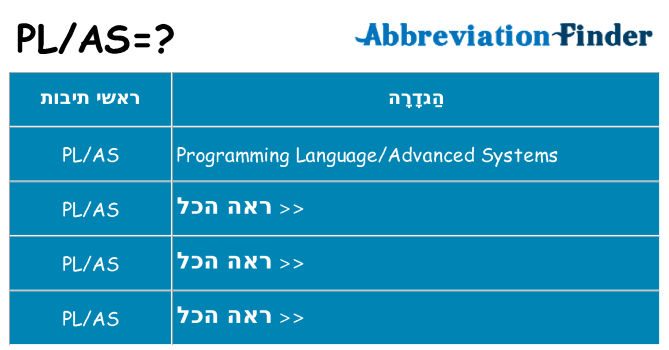מה הפירוש plas