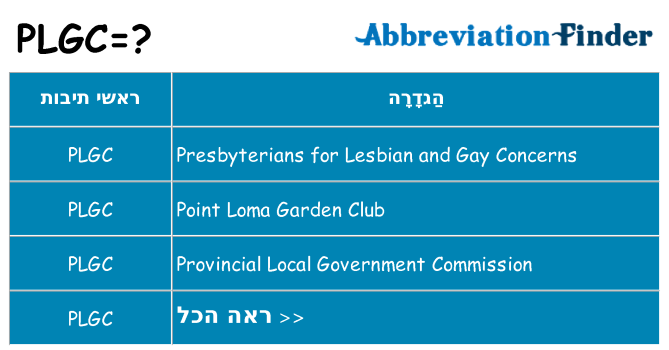 מה הפירוש plgc