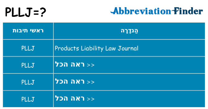 מה הפירוש pllj