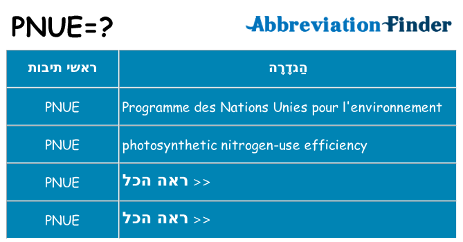 מה הפירוש pnue