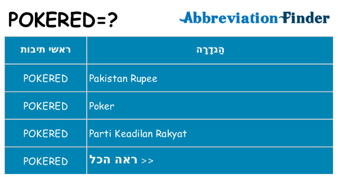 מה הפירוש pokered