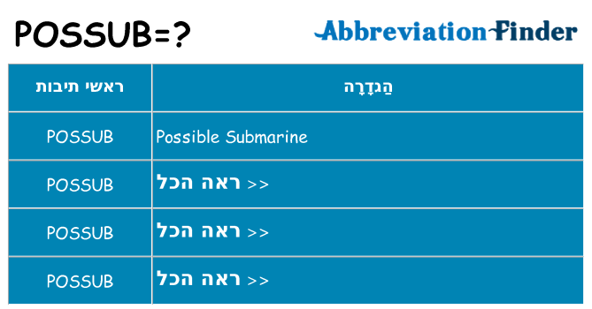 מה הפירוש possub
