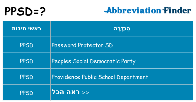מה הפירוש ppsd