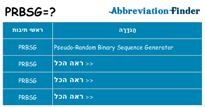 מה הפירוש prbsg