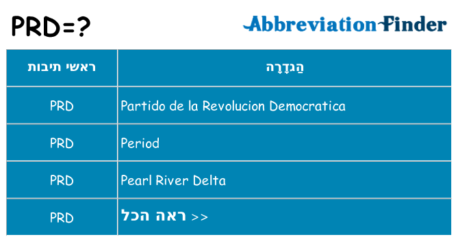 מה הפירוש prd